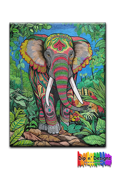 Thai Elephant - Dip n' Designs - Colored Pencil Wall Art
