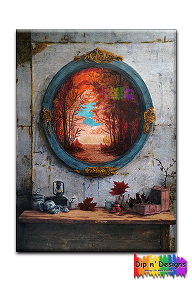 Vintage Fall Painting - Dip n' Designs - Colored Pencil Wall Art